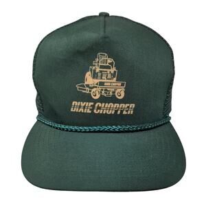 Dixie Chopper Snapback Mesh Back Trucker Hat Rope Green Graphic Logo Mower
